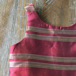 NWT Girl's Size 5 Striped Burgundy/Gold Dress